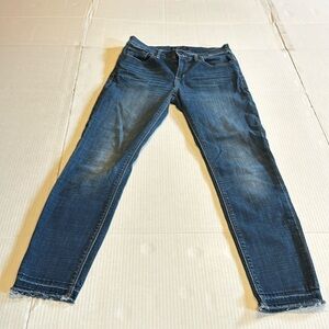 Lucky Brand Brooke Capri denim blue jeans w pockets front & back zipper front